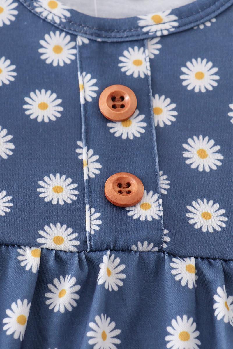 Navy daisy print bubble
