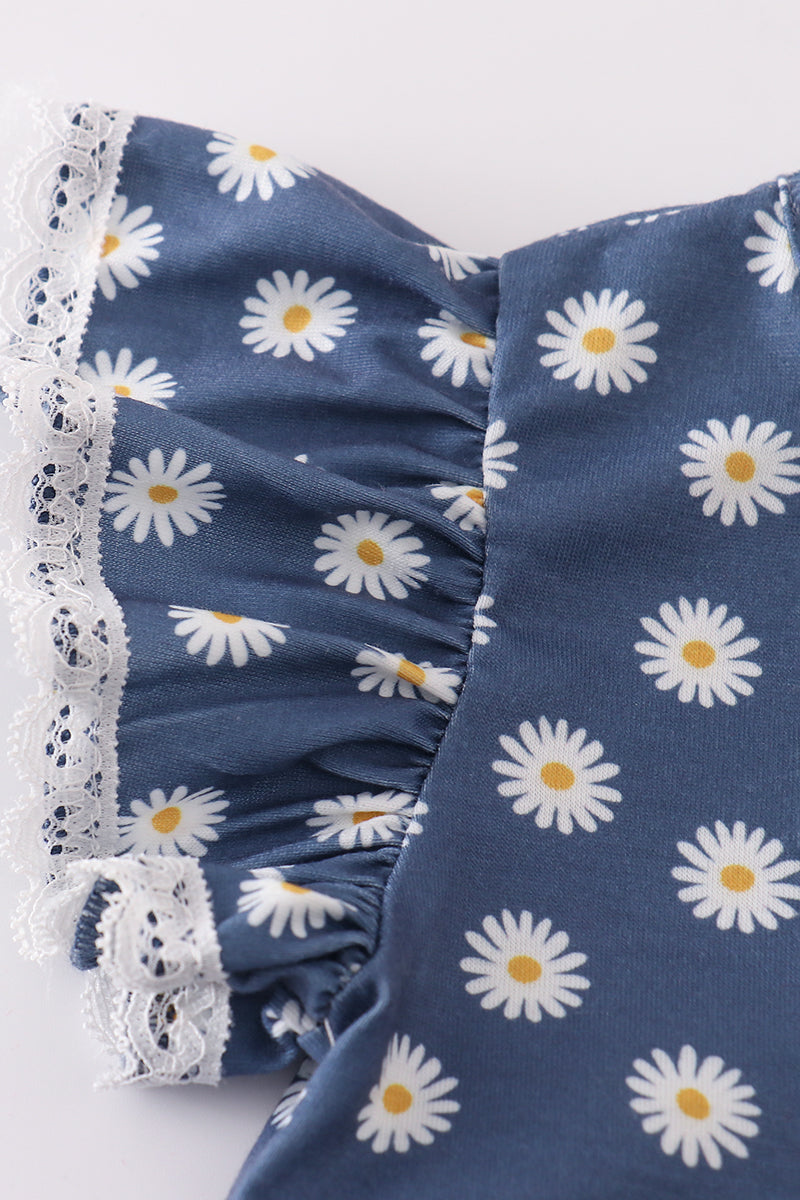 Navy daisy print bubble