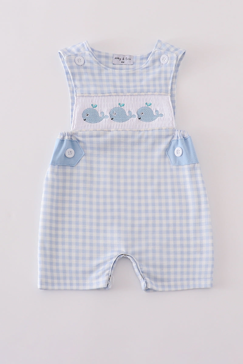 Blue whale embroidery smocked jonjon