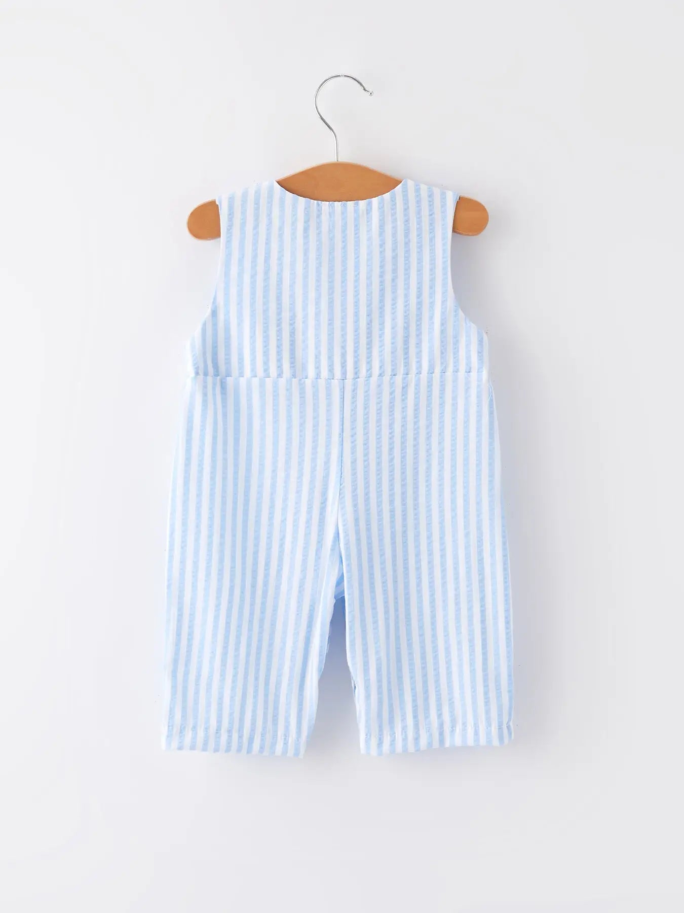 Spring and Summer Chicken Embroidery Blue Boy Romper