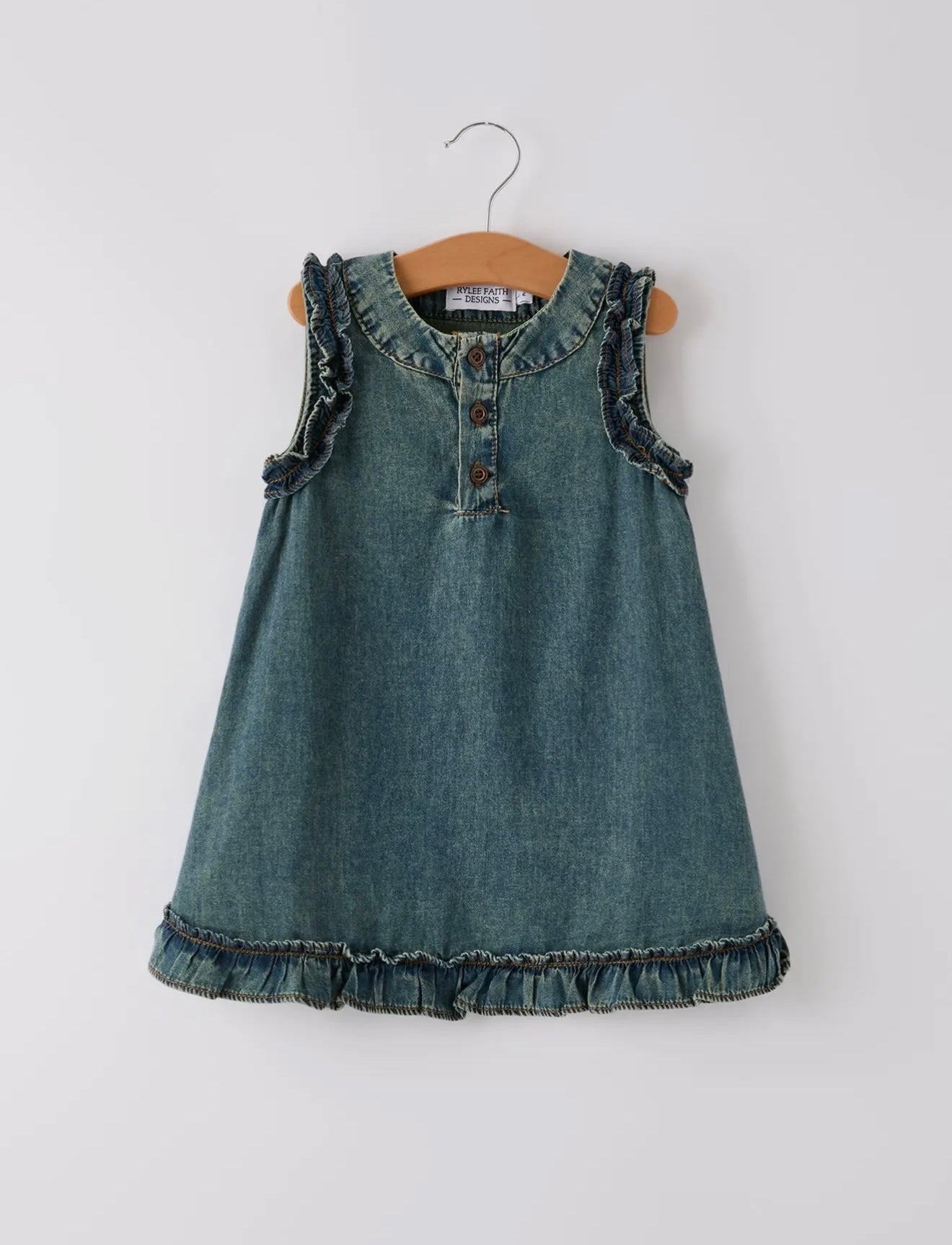 Vintage Denim Ruffle Dress