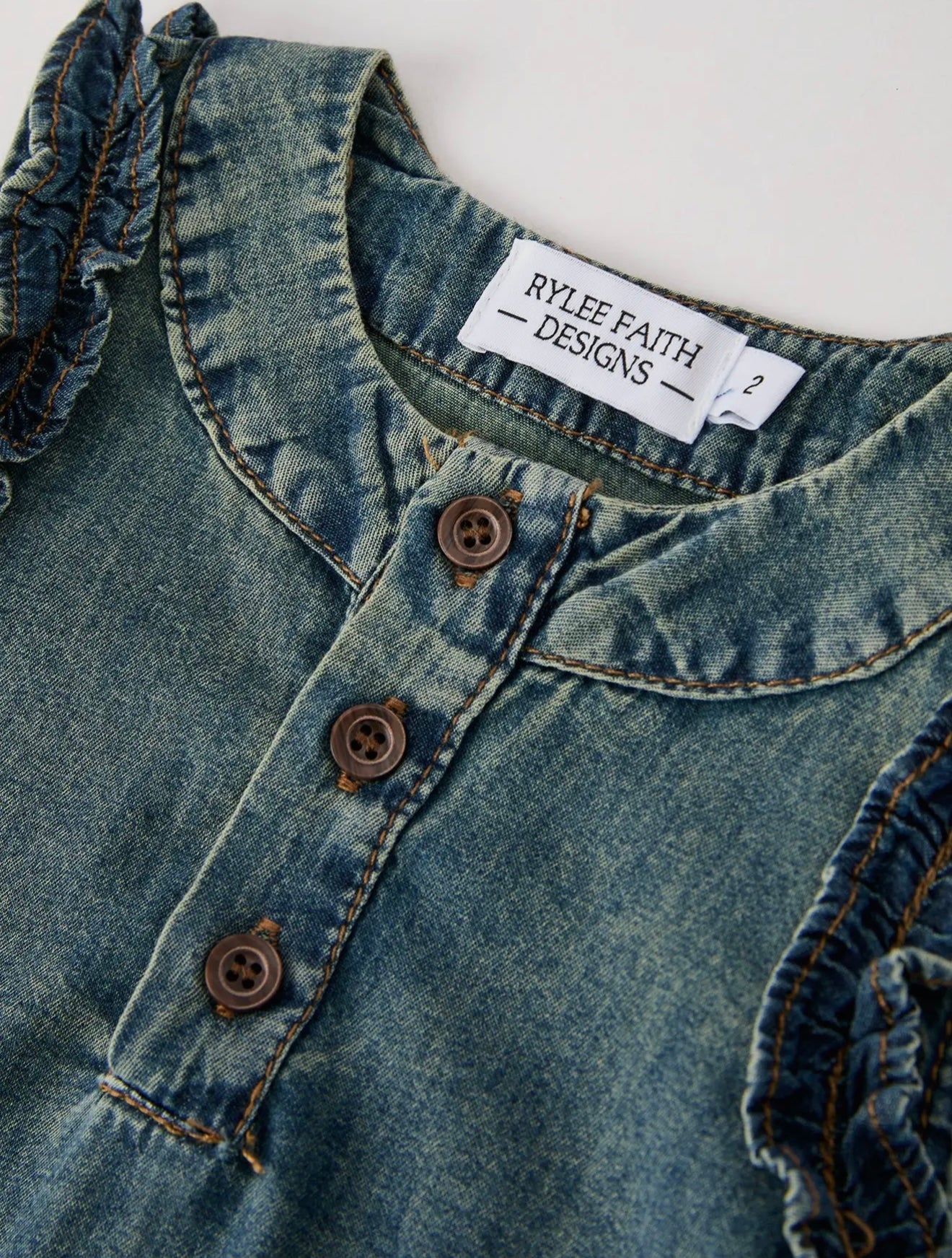 Vintage Denim Ruffle Dress