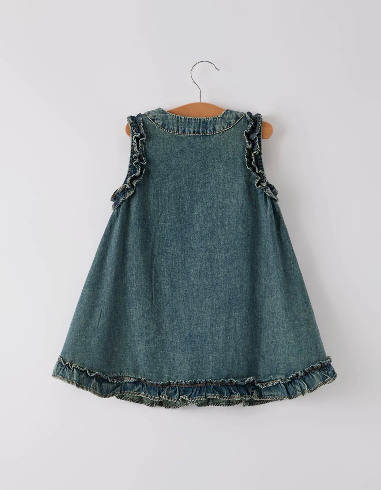 Vintage Denim Ruffle Dress
