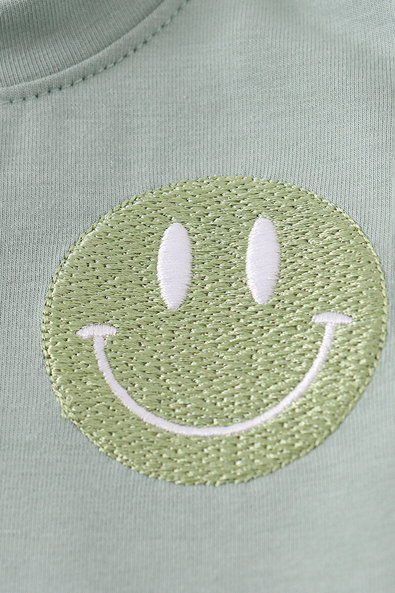 Green smile gingham bloomer set