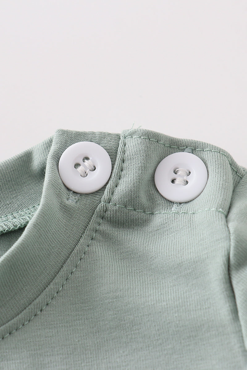 Green smile gingham bloomer set