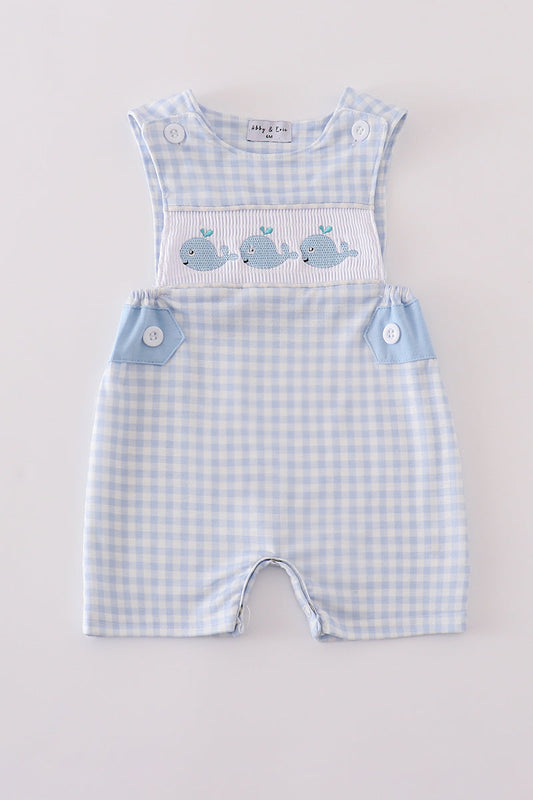 Blue whale embroidery smocked jonjon