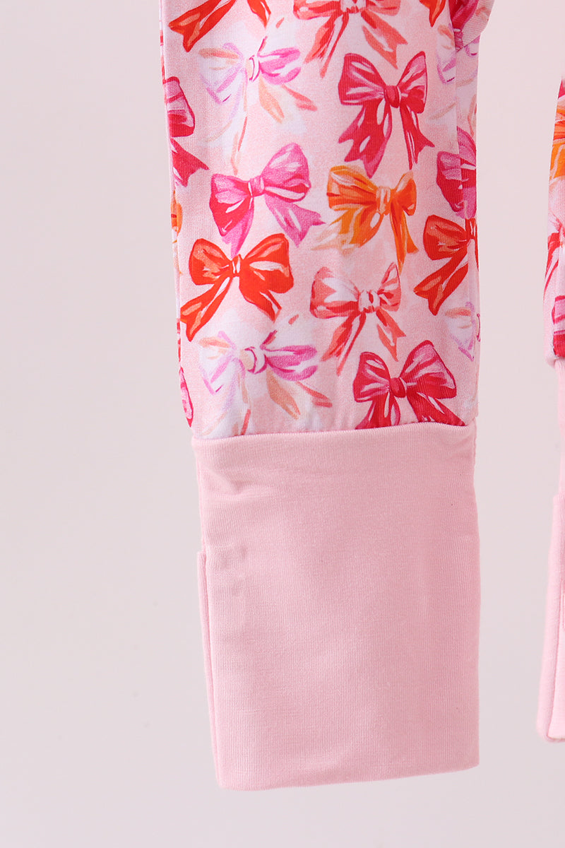 Premium berry blossom bows ruffle bamboo romper