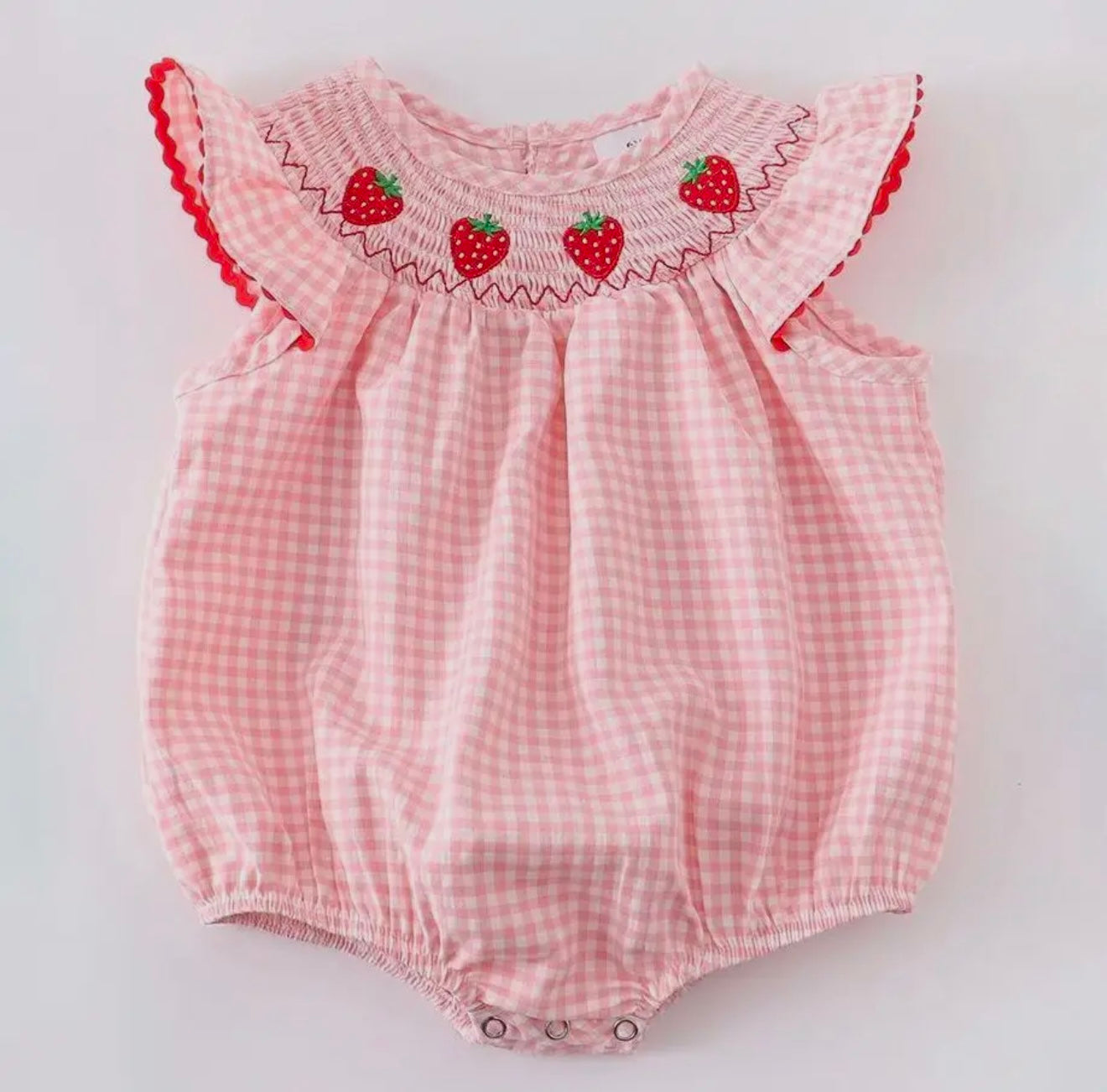 Strawberry Smocked Bubble