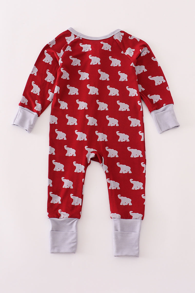 Alabama roll tide elephant print bamboo romper